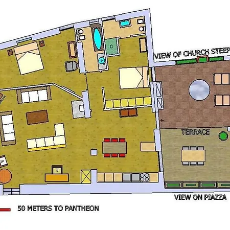 Penthouse Pantheon With Terrace 2br 2ba Διαμέρισμα *